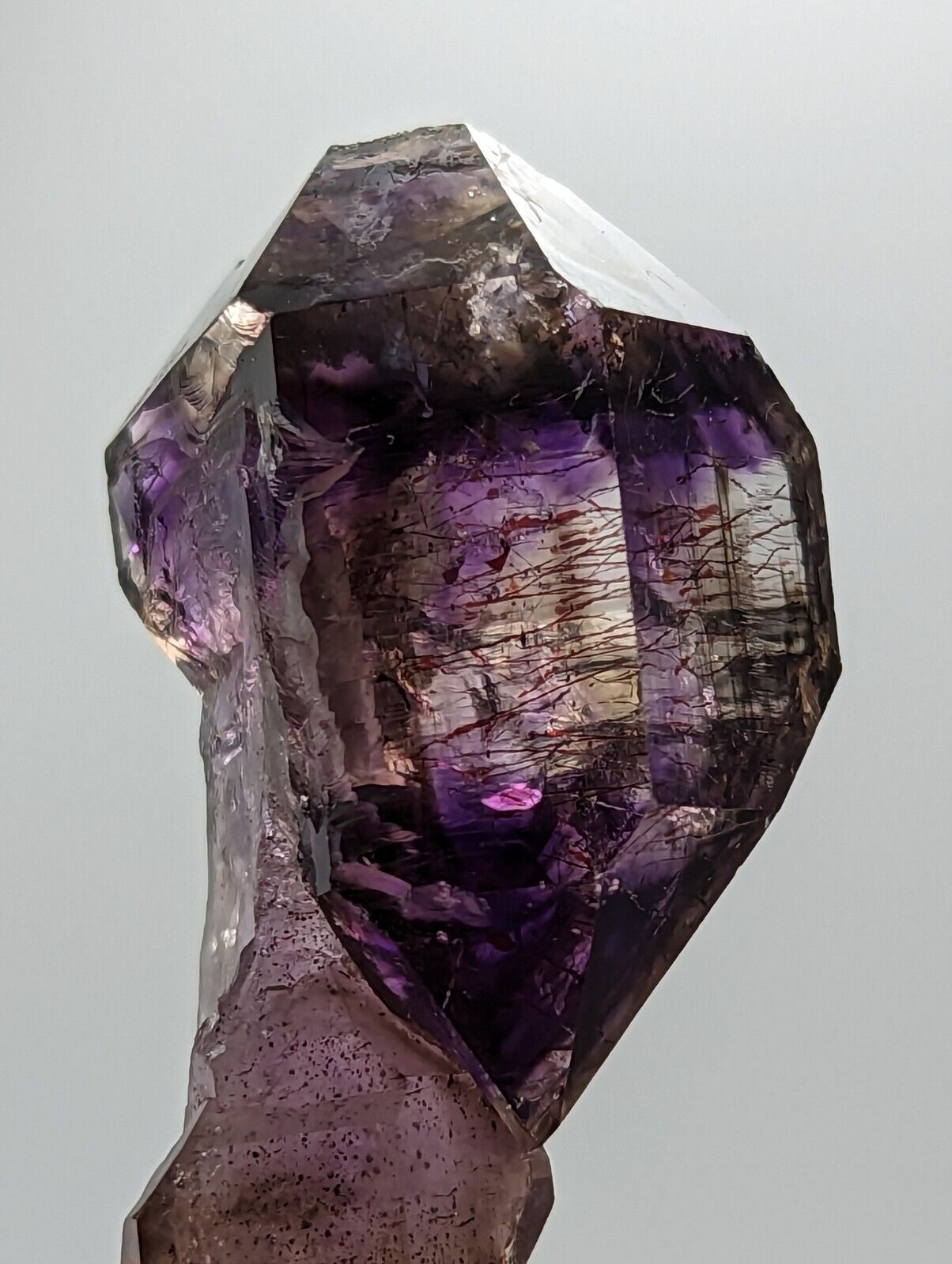 Shangaan Smoky Amethyst Quartz Crystal Scepter from Chimbuku Mine Zimbabwe - Collectibles:Rocks Fossils &