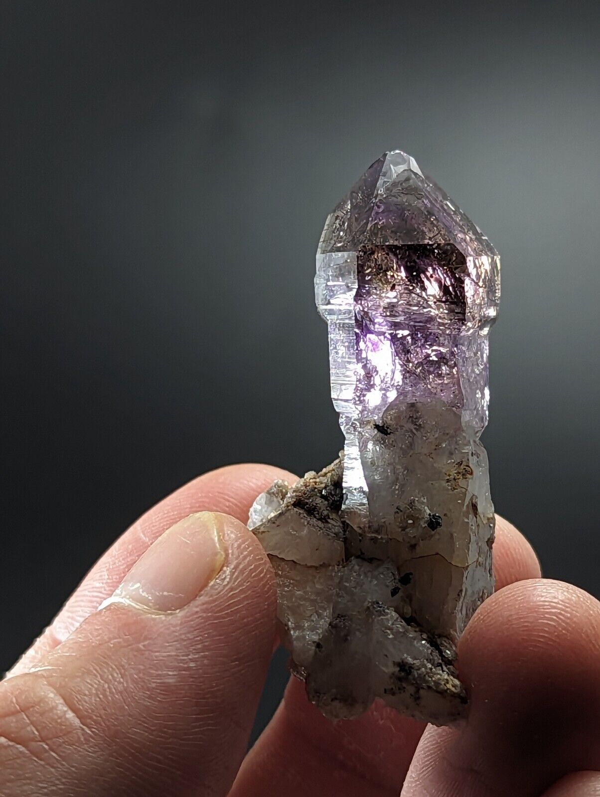 Shangaan Smoky Amethyst Scepter Quartz Chimbuku Mine Zimbabwe - Collectibles:Rocks Fossils & Minerals:Crystals Mineral