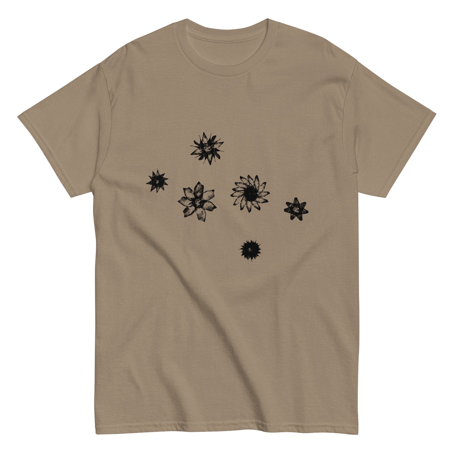Starflowers Tee (Black Ink) unisex/mens/womens - Arkansas Minerals - Brown Savana / S