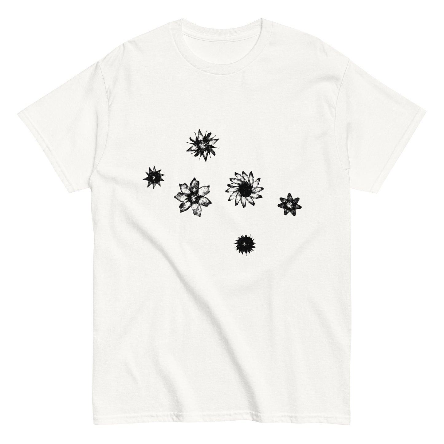Starflowers Tee (Black Ink) unisex/mens/womens - Arkansas Minerals - White / S