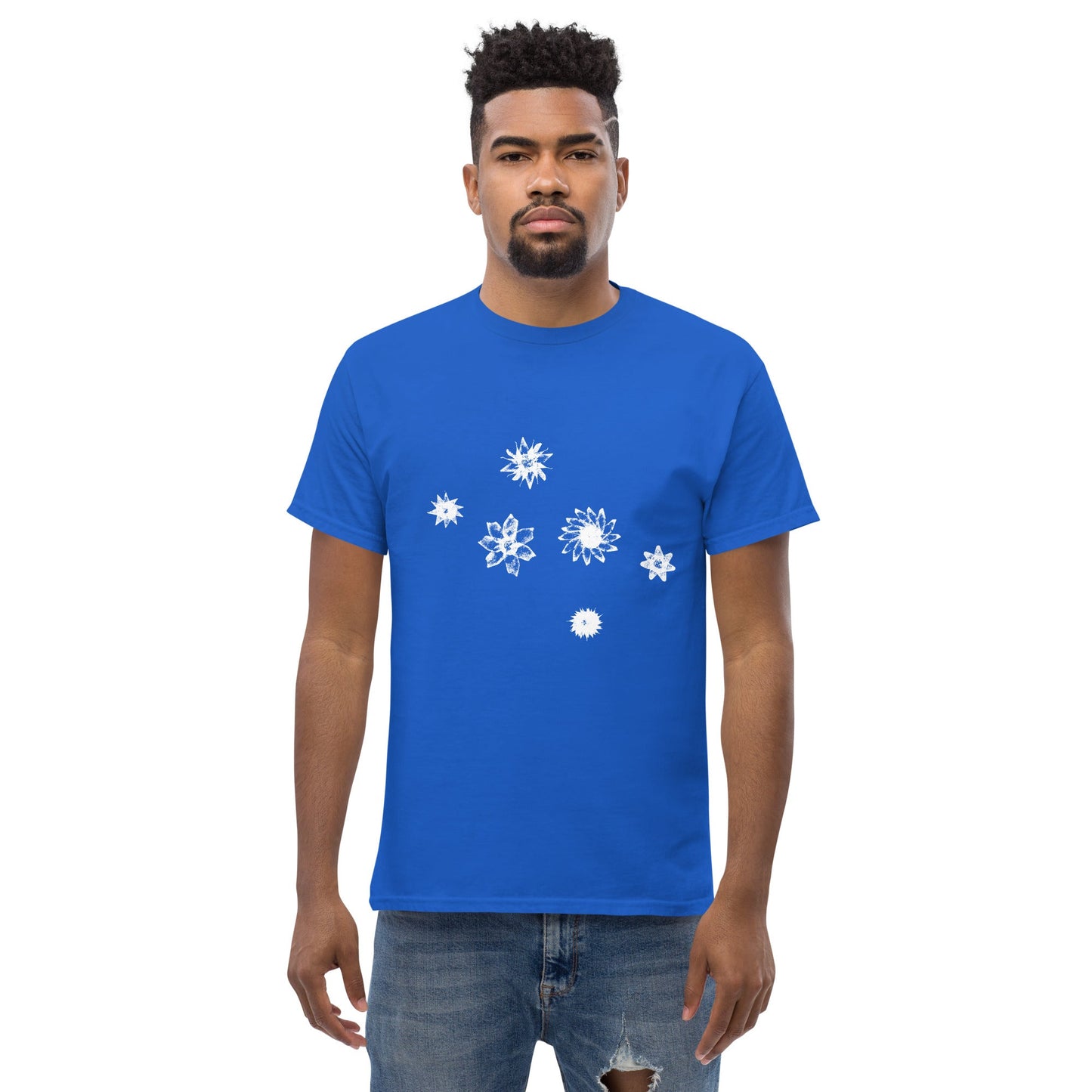 Starflowers Tee (White Ink) unisex/mens/womens - Arkansas Minerals - Royal / S