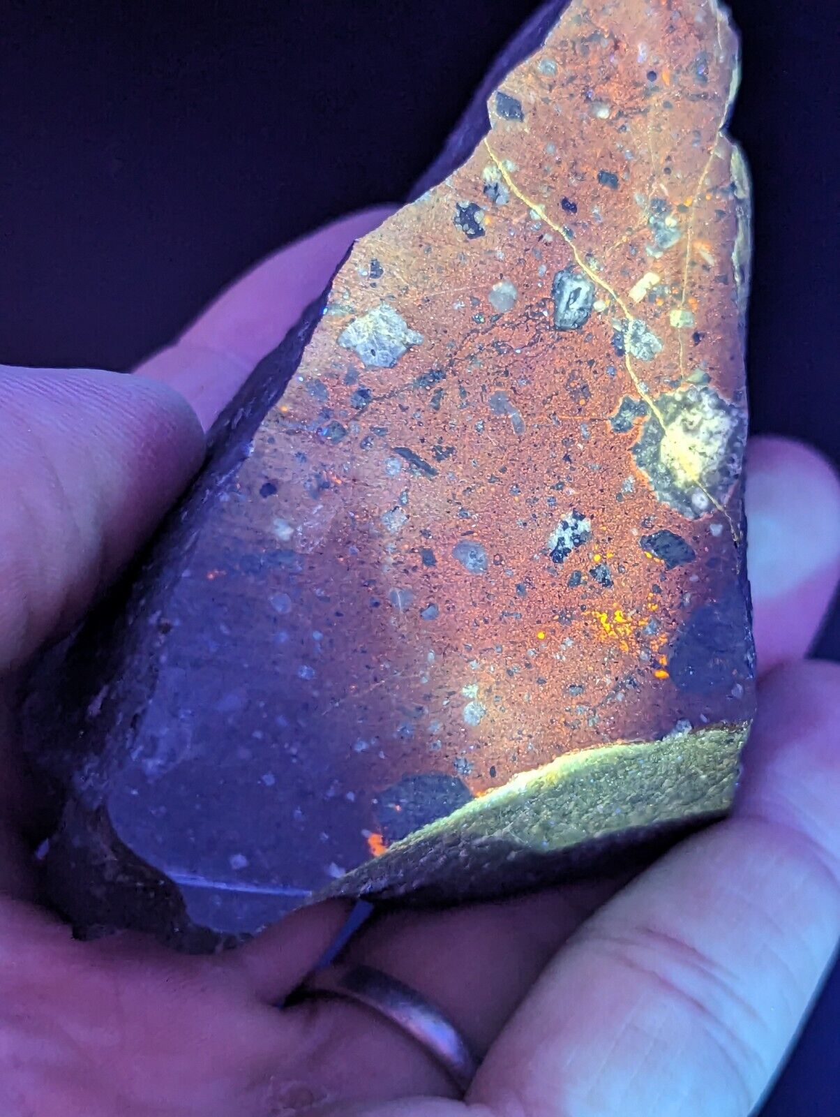 Tinguaite Old Stock Flourescent specimen Magnet Cove Arkansas ex Delinde - Collectibles:Rocks Fossils &