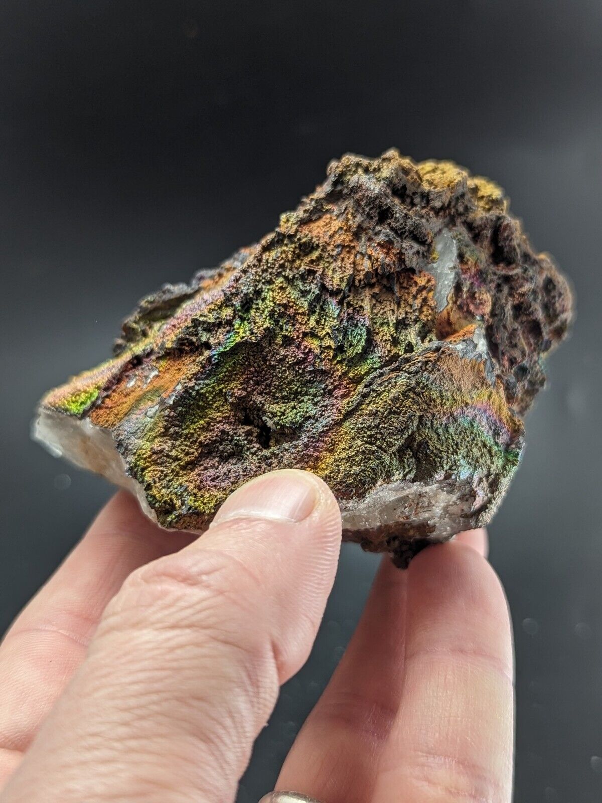 Turgite Iridescent Hematite on Quartz Graves Mountain Georgia Old Collection - Collectibles:Rocks Fossils &