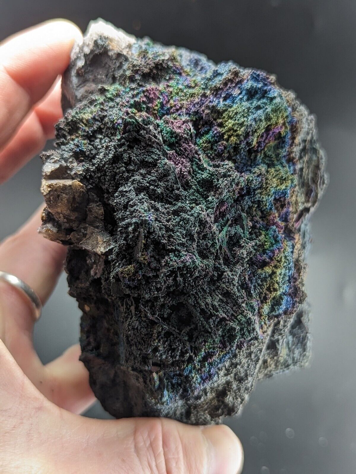 Turgite Iridescent Hematite on Quartz Graves Mountain Georgia Old Collection - Collectibles:Rocks Fossils &