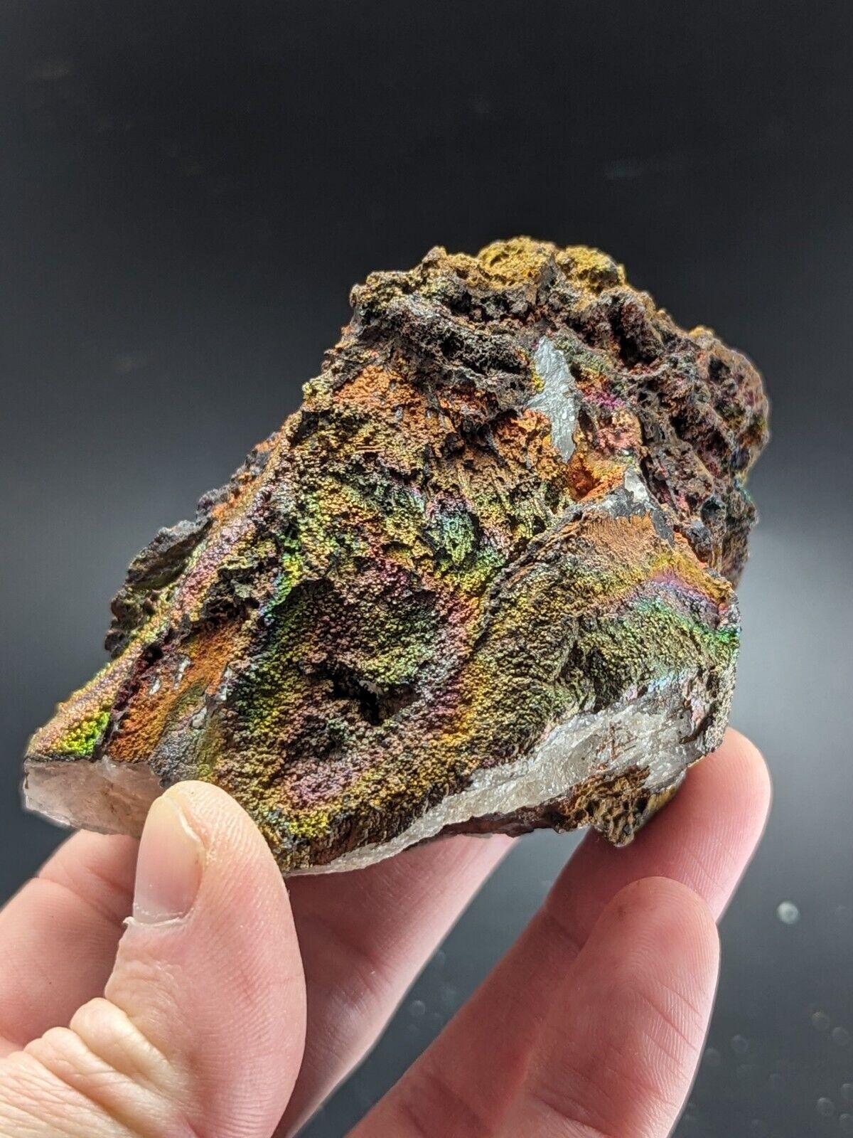 Turgite Iridescent Hematite on Quartz Graves Mountain Georgia Old Collection - Collectibles:Rocks Fossils &