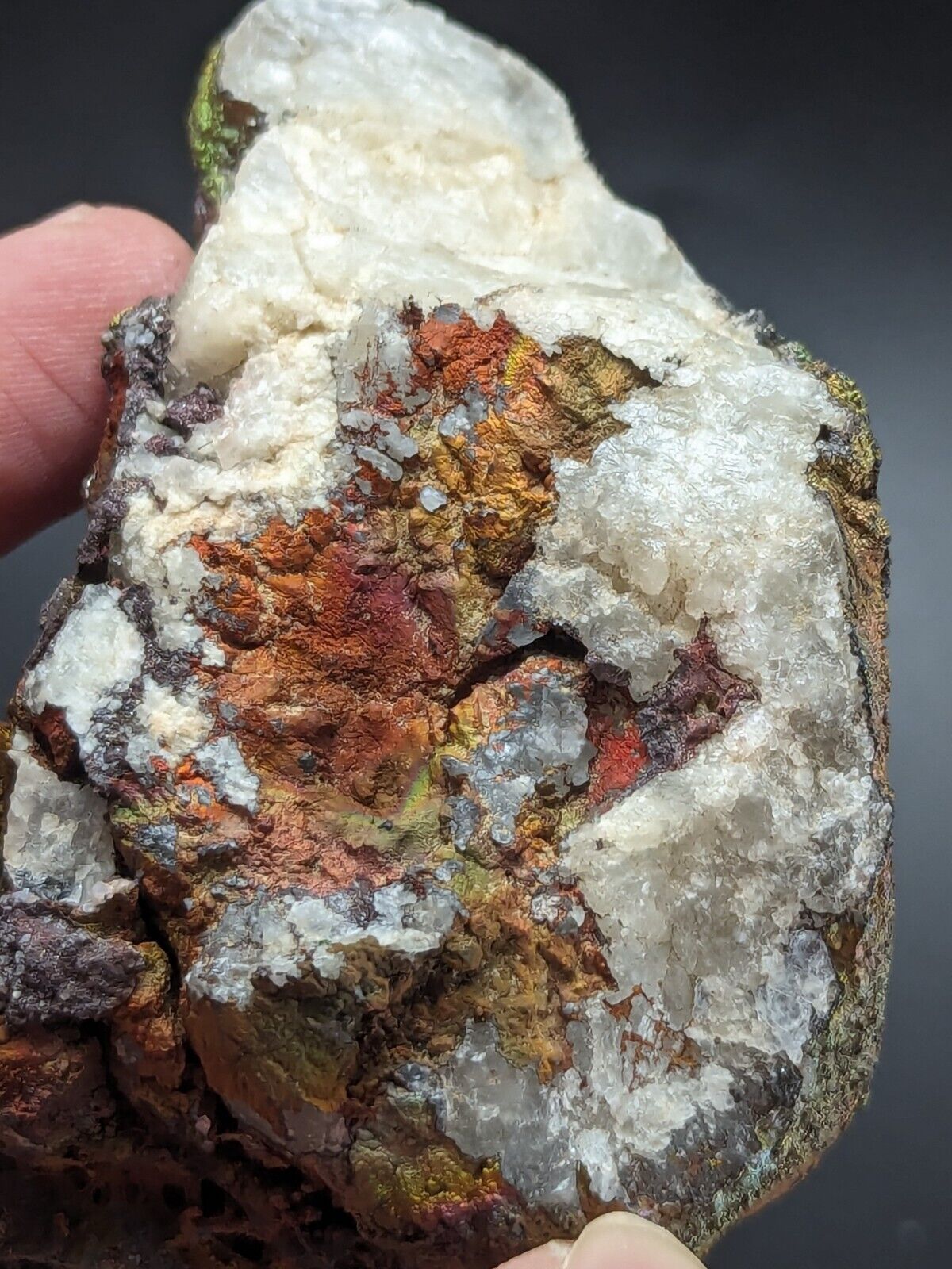 Turgite Iridescent Hematite on Quartz Graves Mountain Georgia Old Collection - Collectibles:Rocks Fossils &