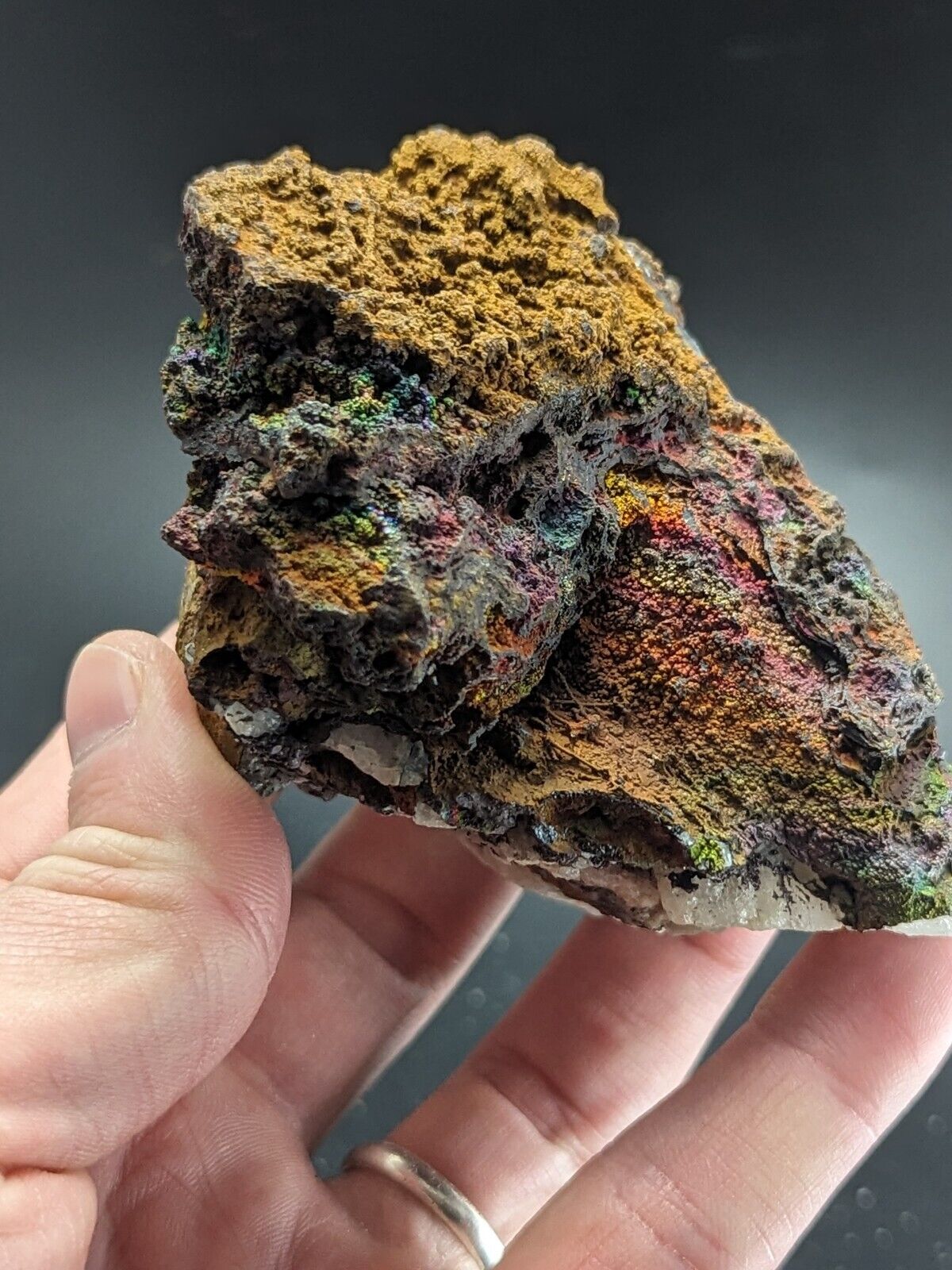 Turgite Iridescent Hematite on Quartz Graves Mountain Georgia Old Collection - Collectibles:Rocks Fossils &