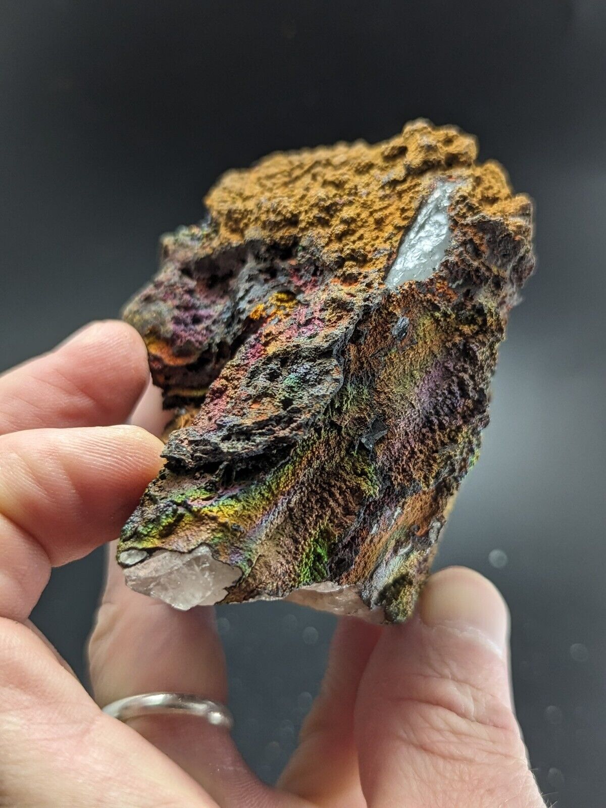 Turgite Iridescent Hematite on Quartz Graves Mountain Georgia Old Collection - Collectibles:Rocks Fossils &