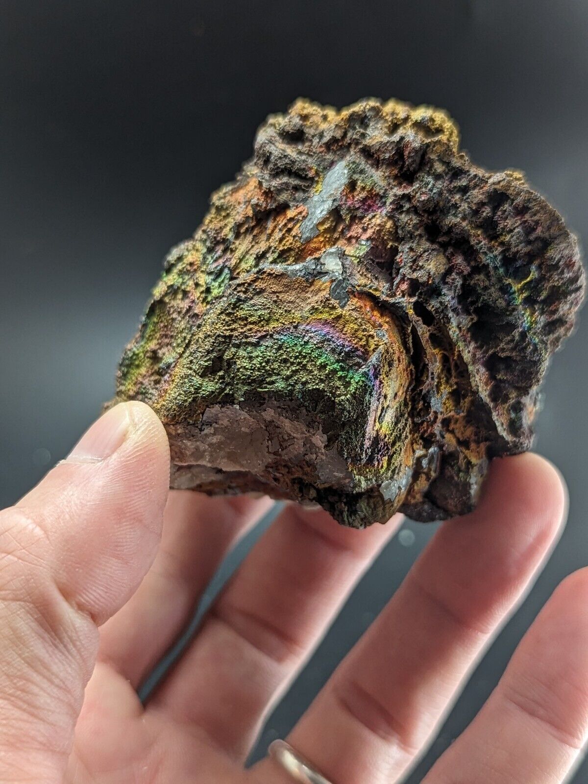 Turgite Iridescent Hematite on Quartz Graves Mountain Georgia Old Collection - Collectibles:Rocks Fossils &