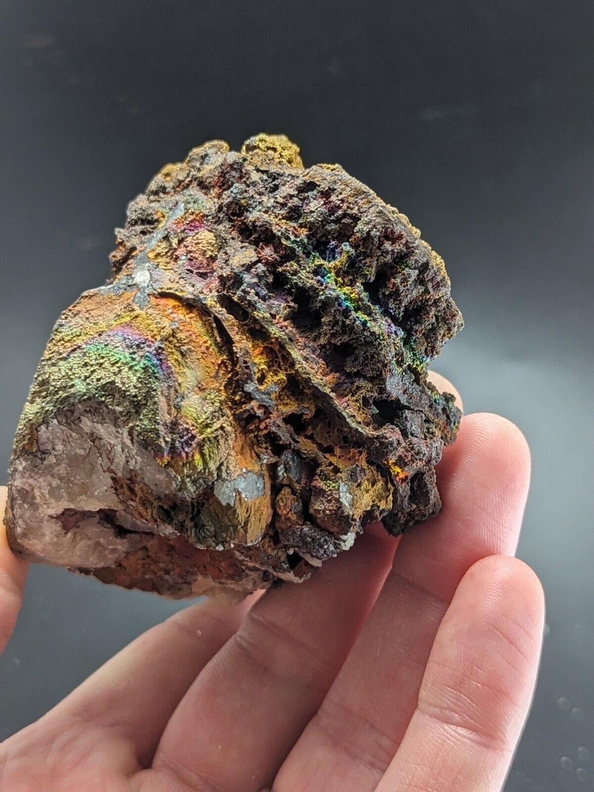 Turgite Iridescent Hematite on Quartz Graves Mountain Georgia Old Collection - Collectibles:Rocks Fossils &