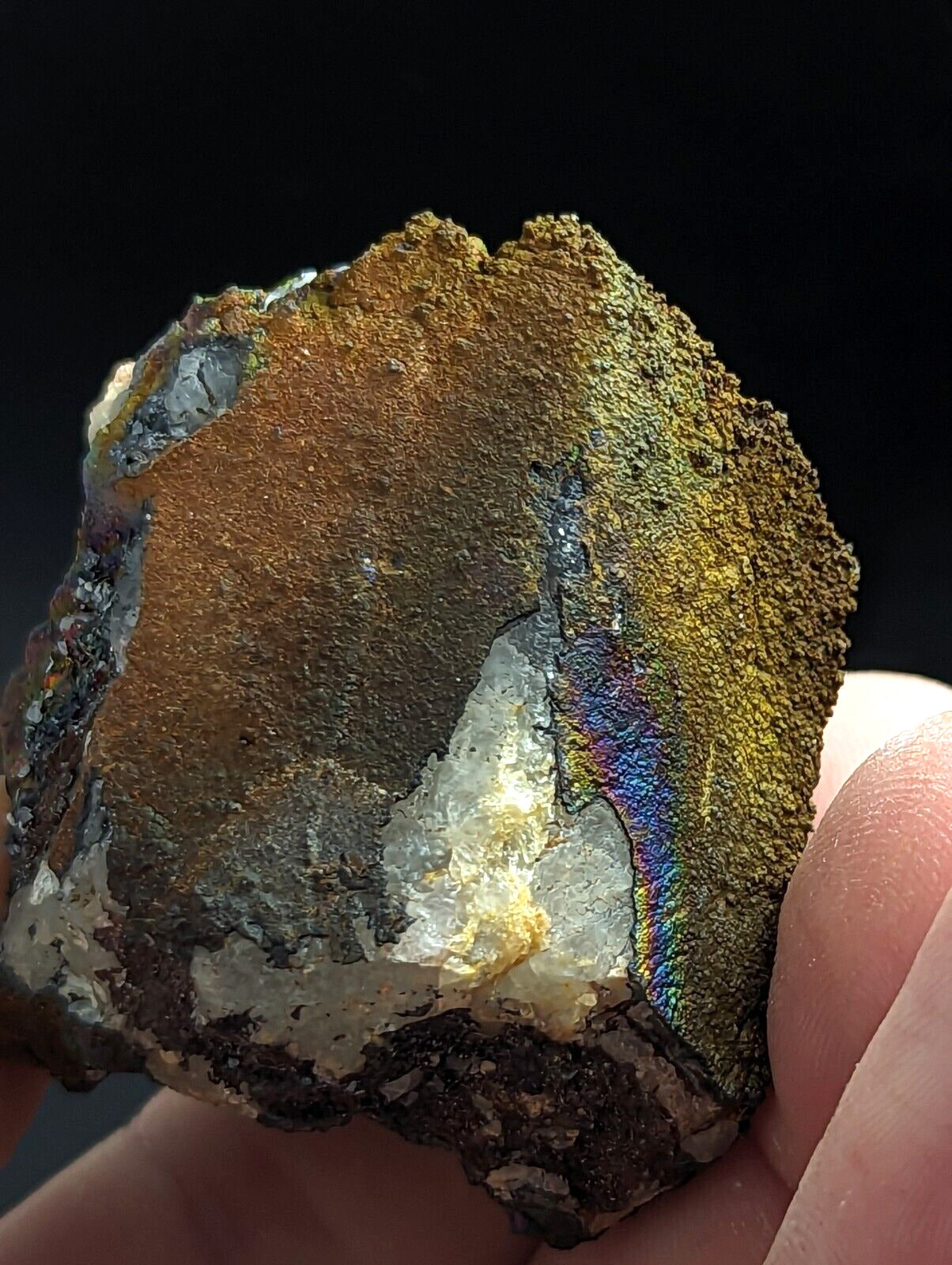 Turgite Iridescent Hematite on Quartz! Graves Mountain Georgia USA Old Stock - Collectibles:Rocks Fossils &