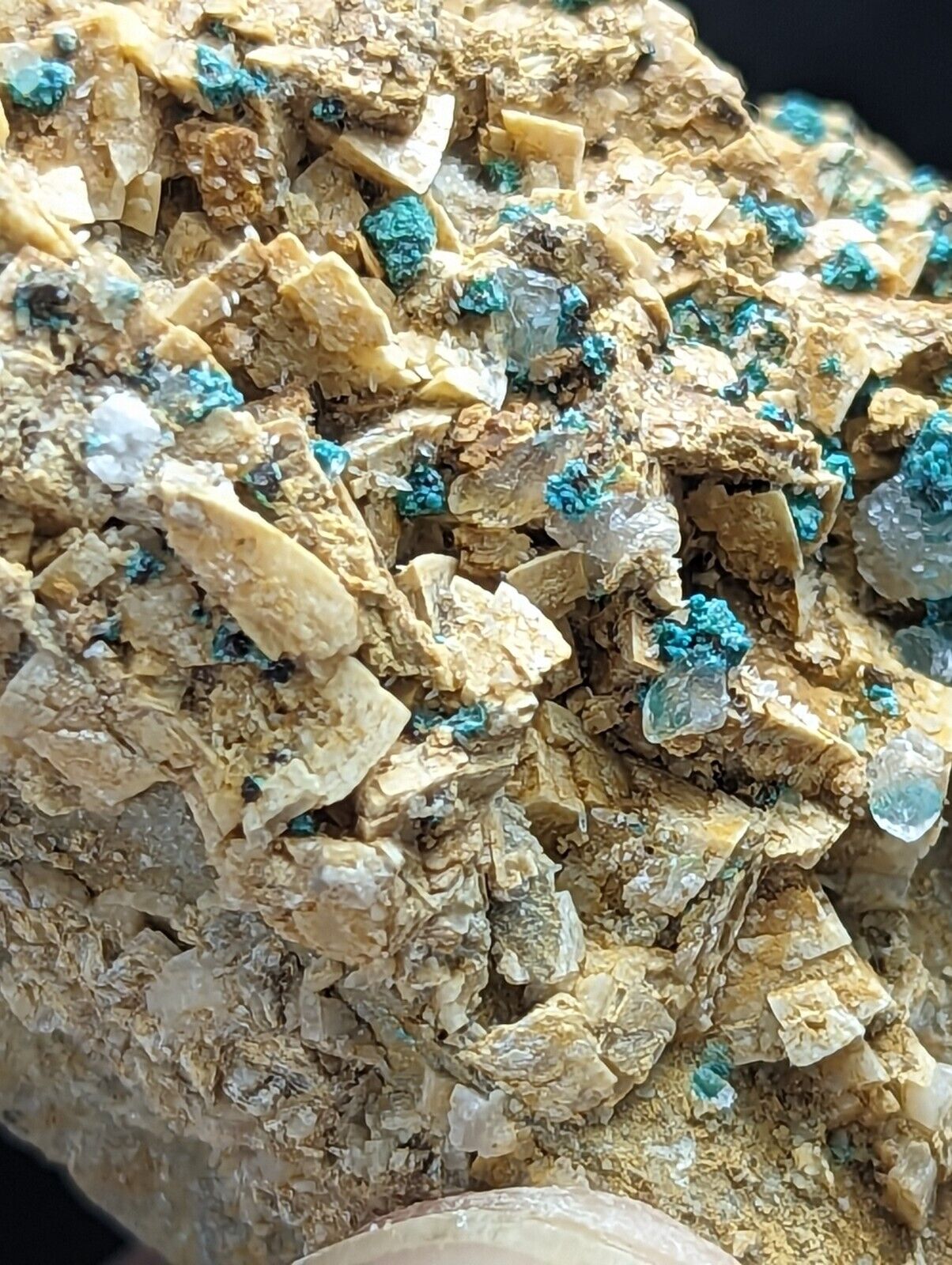 Very Rare Aurichalcite on Dolomite Red Cloud Mine Rush Marion Co. Arkansas - Collectibles:Rocks Fossils &