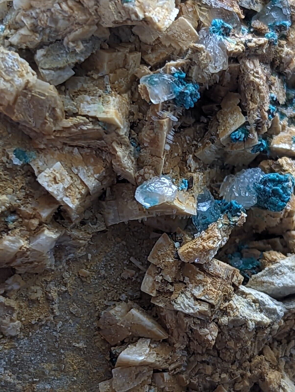 Very Rare Aurichalcite on Dolomite Red Cloud Mine Rush Marion Co. Arkansas - Collectibles:Rocks Fossils &