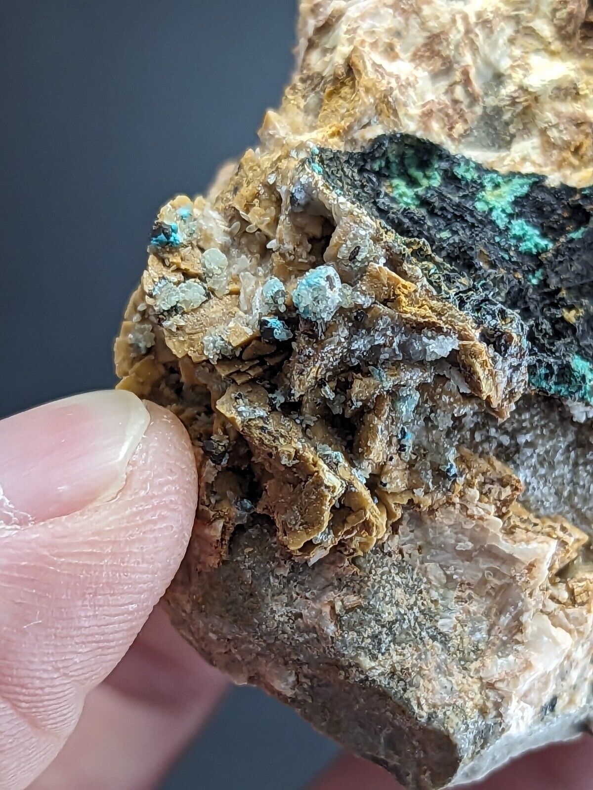 Very Rare Aurichalcite and Selenite Red Cloud Mine Rush Marion Co. Arkansas - Collectibles:Rocks Fossils &