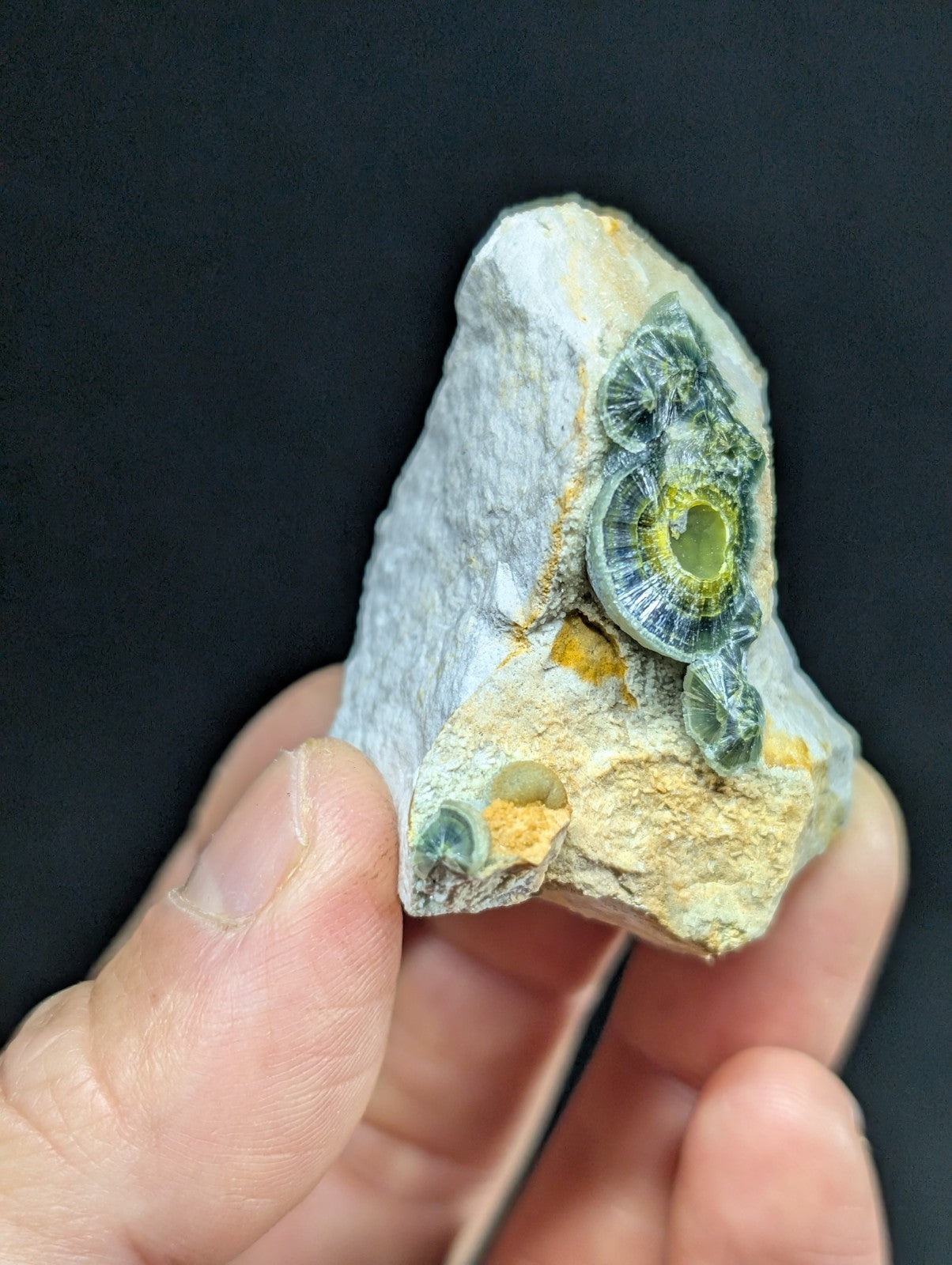 Wavellite w/ Eyes - Old Stock - Delinde Mine 1960s - Garland County Arkansas - Collectibles:Rocks Fossils &