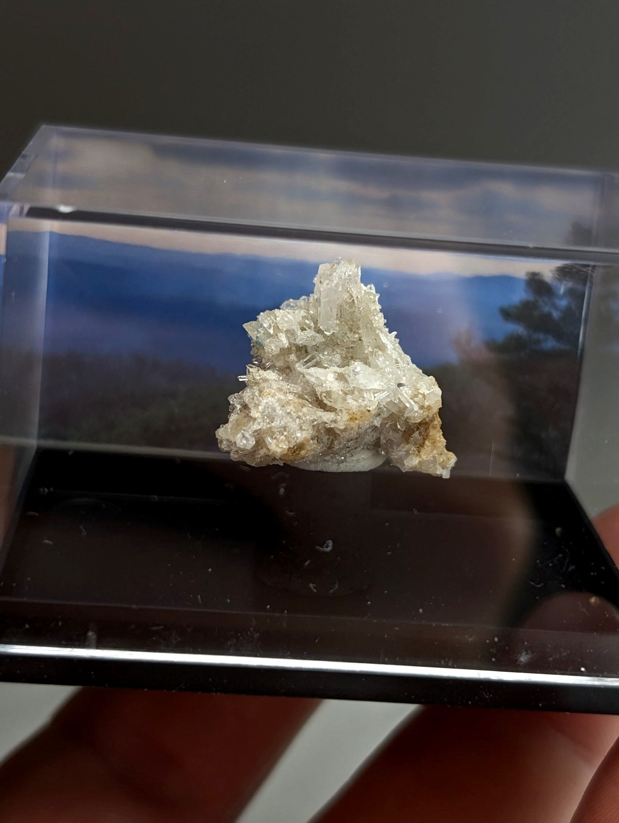 Blue-Green Cookeite on Solution Quartz, Saline County, Arkansas, Old Stock