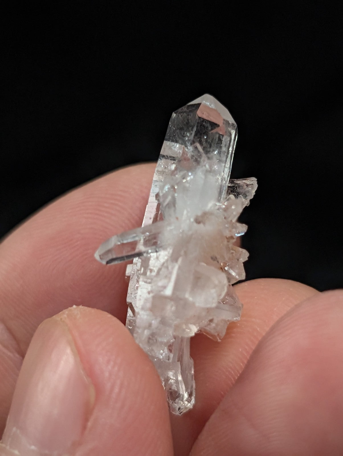 Clear Faden Quartz Crystal Cluster, Montgomery County, Arkansas, USA, A+