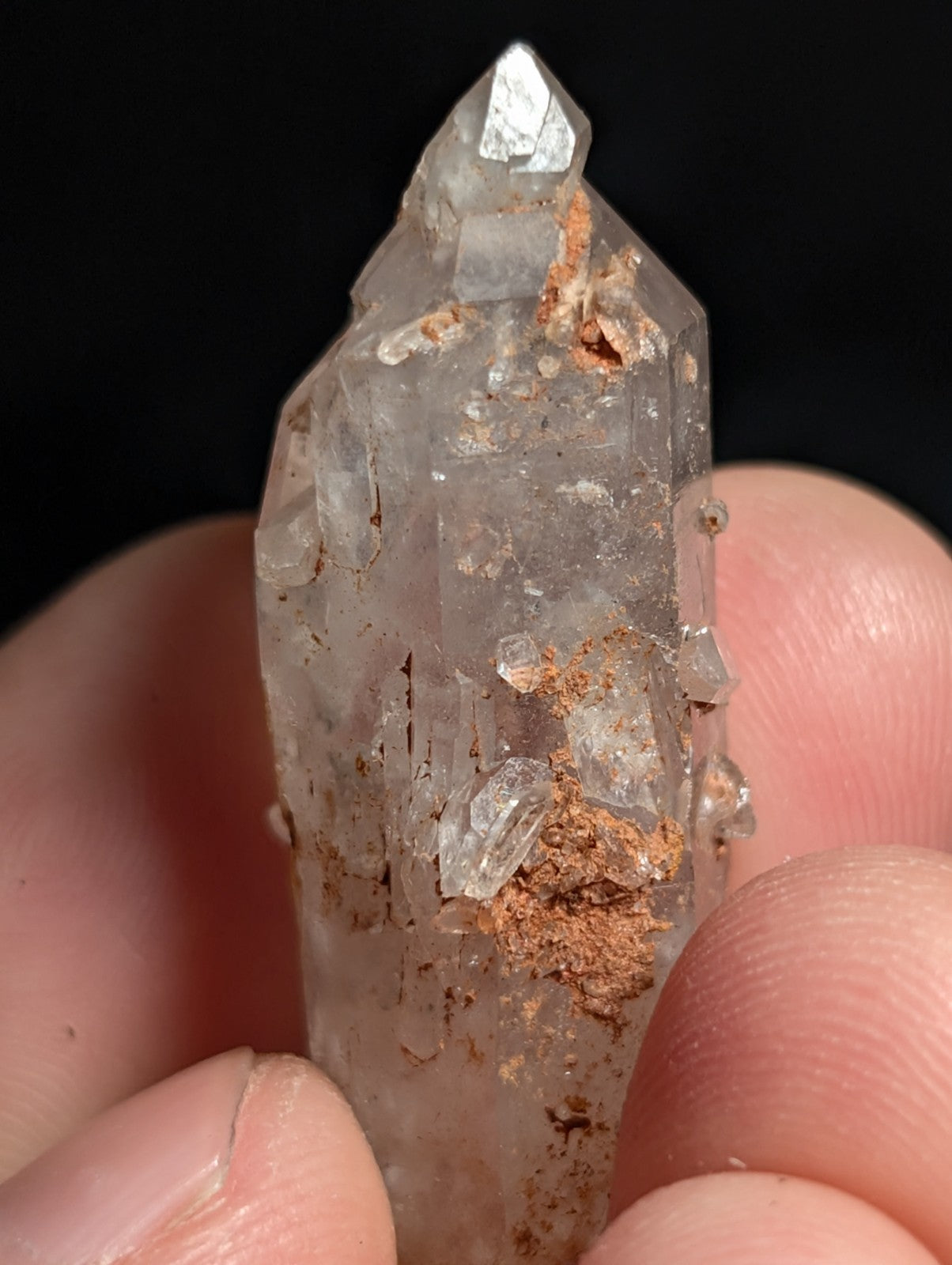 Unique Quartz Crystal with Nacrite Inclusions, Montgomery County, Arkansas, USA