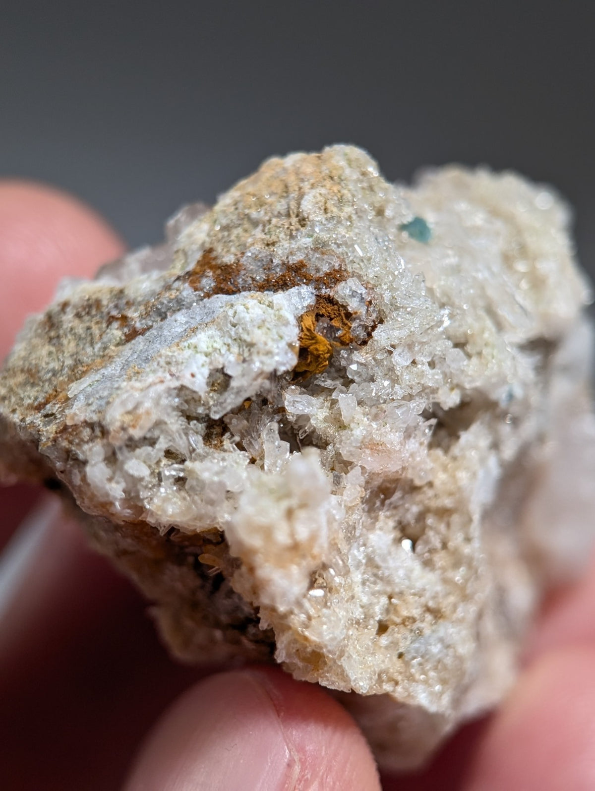 Blue-Green Cookeite on Solution Quartz, Saline County, Arkansas, Old Stock