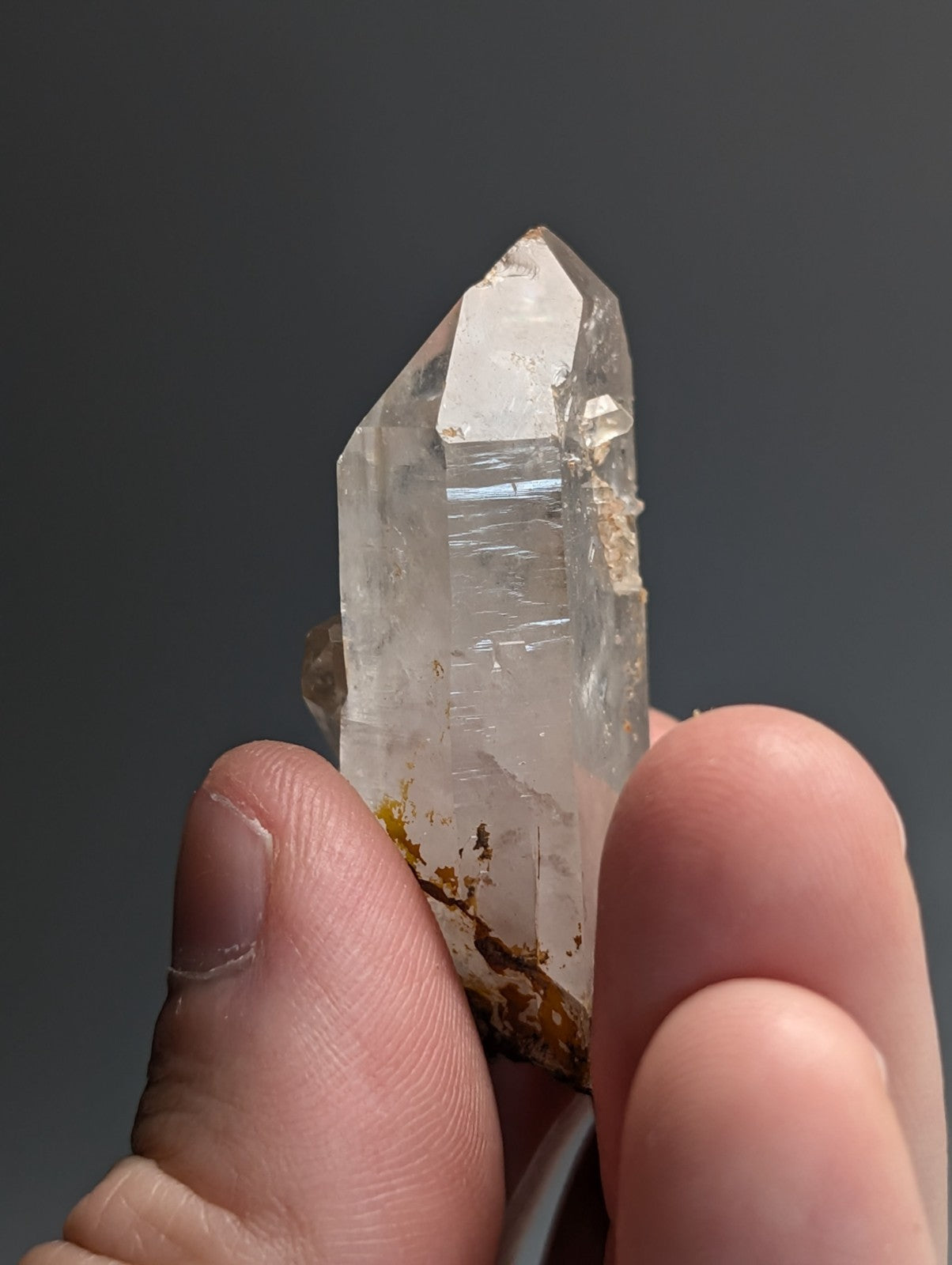 Unique Quartz Crystal with Nacrite Inclusions, Montgomery County, Arkansas, USA