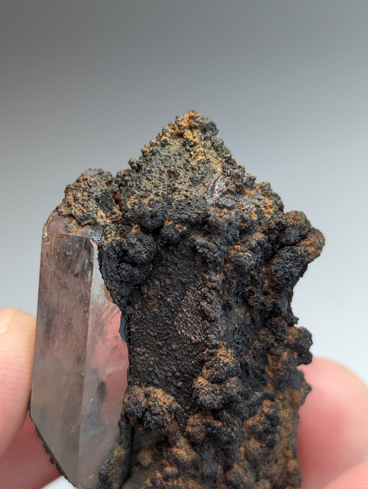 VERY Unique Goethite-capped Quartz Crystal, Montgomery County, Arkansas, USA