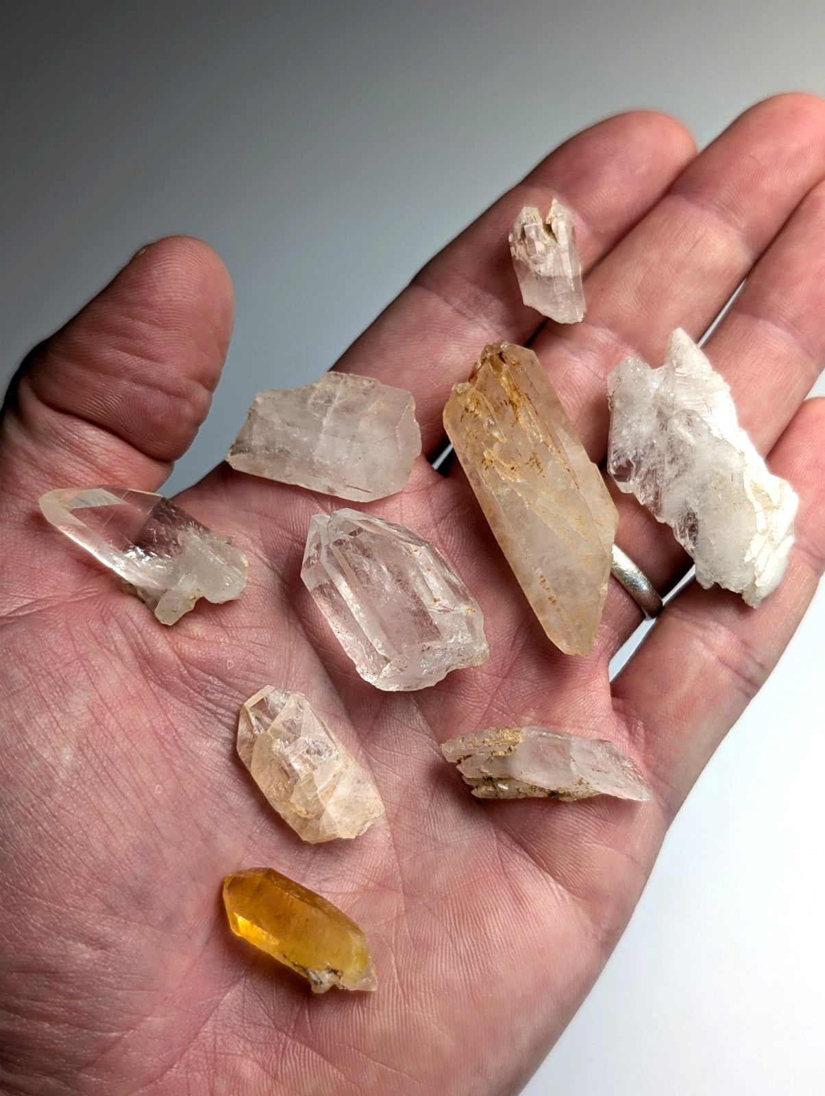 Set of 9 Arkansas Quartz Crystals, Garland County, Unique & OOAK