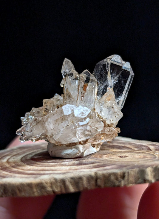 A+ Tabby Quartz Crystal Cluster, Old Stock, Garland County, Arkansas, w/ base