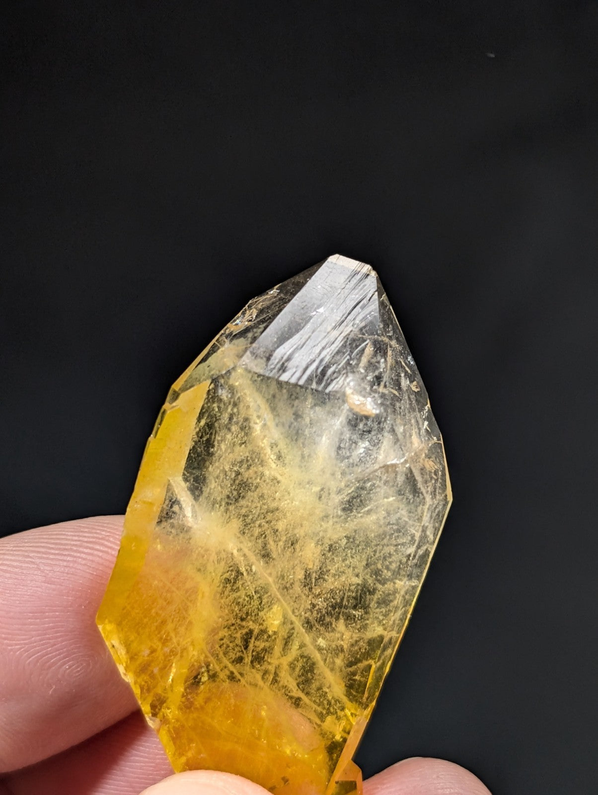 A+++ Rainbow Sheet Quartz Crystal Point, Old Stock, Garland County, Arkansas