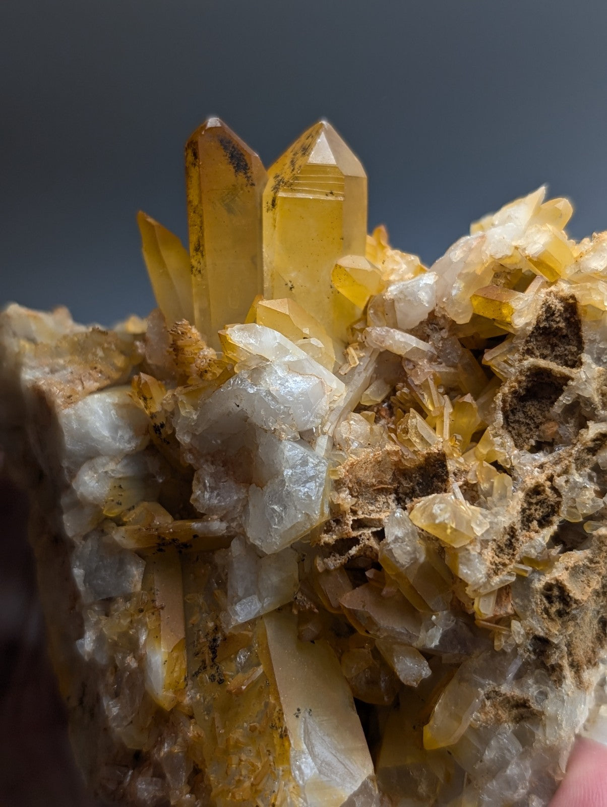 Quartz Crystal Cluster w/ natural color, Garland County, Arkansas, Beautiful!