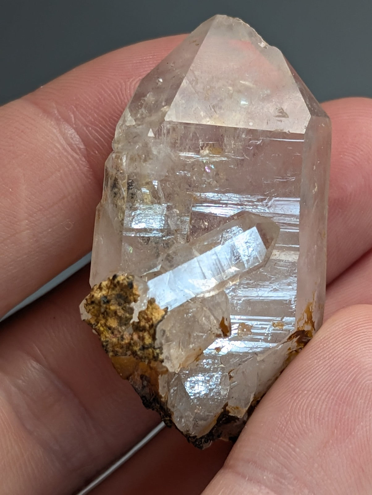 Unique Quartz Crystal with Nacrite Inclusions, Montgomery County, Arkansas, USA
