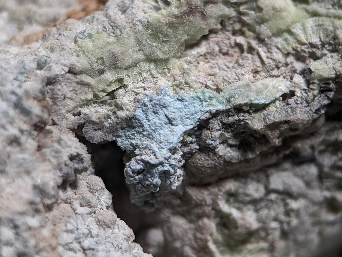 Large Yellow/Green Wavellite w/ Blue Planerite - ex Henry Delinde- Arkansas, USA