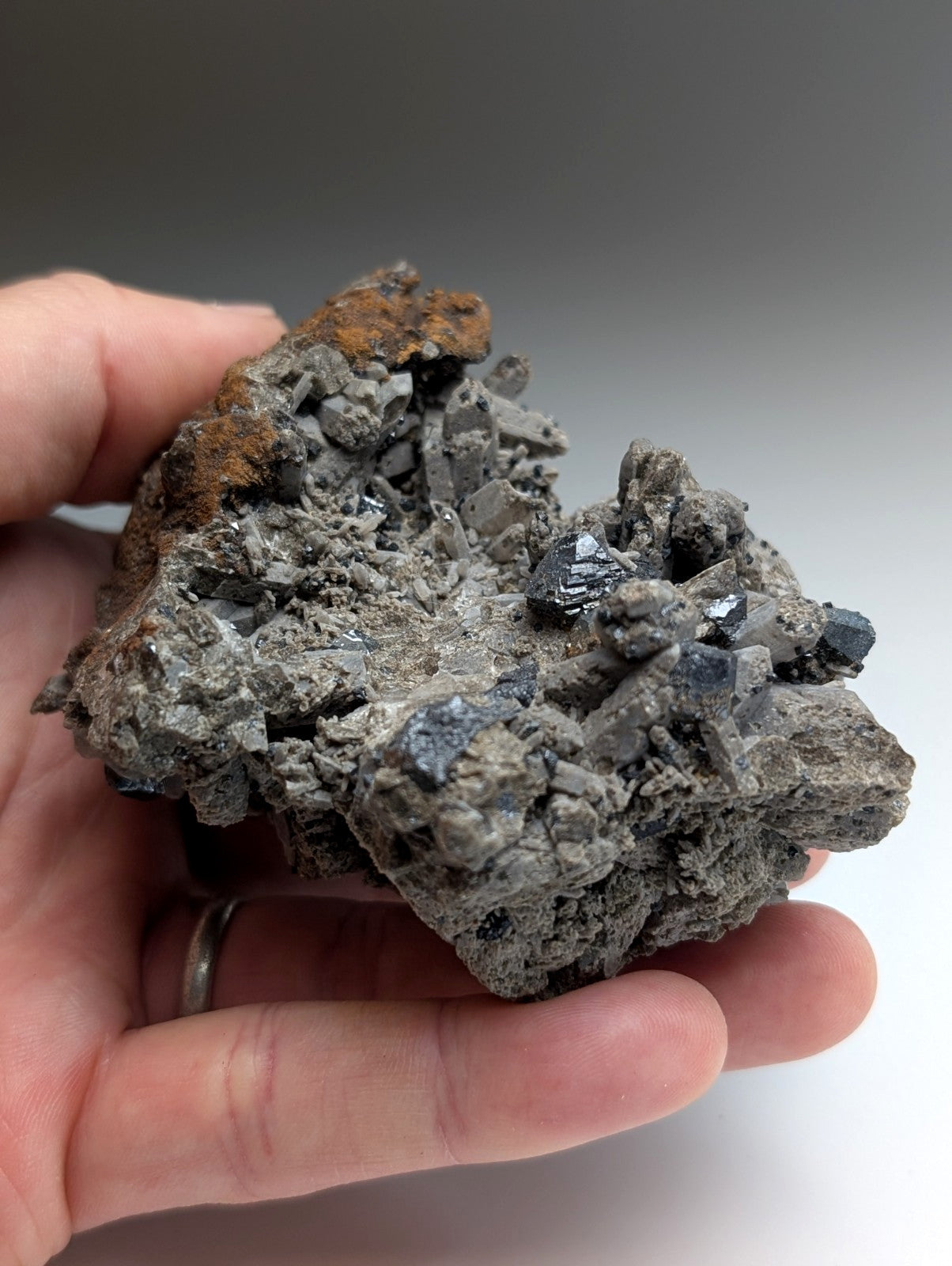Large Brookite Crystals on Smoky Quartz, Magnet Cove, Arkansas, USA, ex Delinde