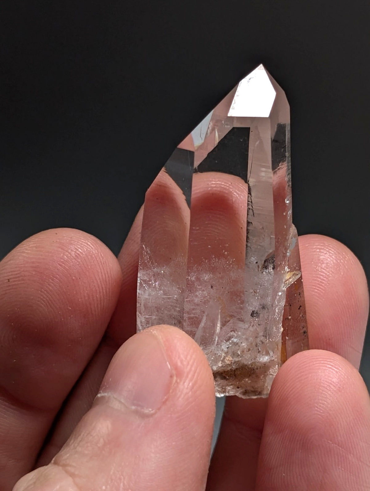 AAA Optical Quartz Crystal Point w/ rainbow, Garland County, Arkansas, USA