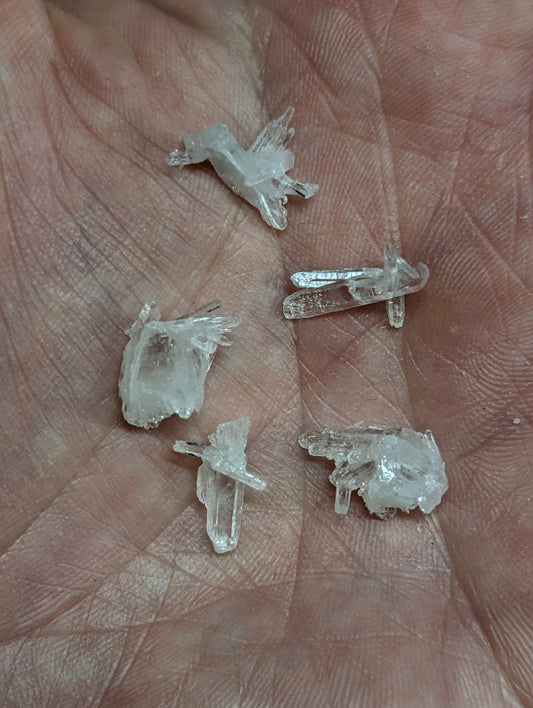 Amazing Set of 5 Jeffrey Quarry Solution Quartz Crystals, Old Stock, Arkansas