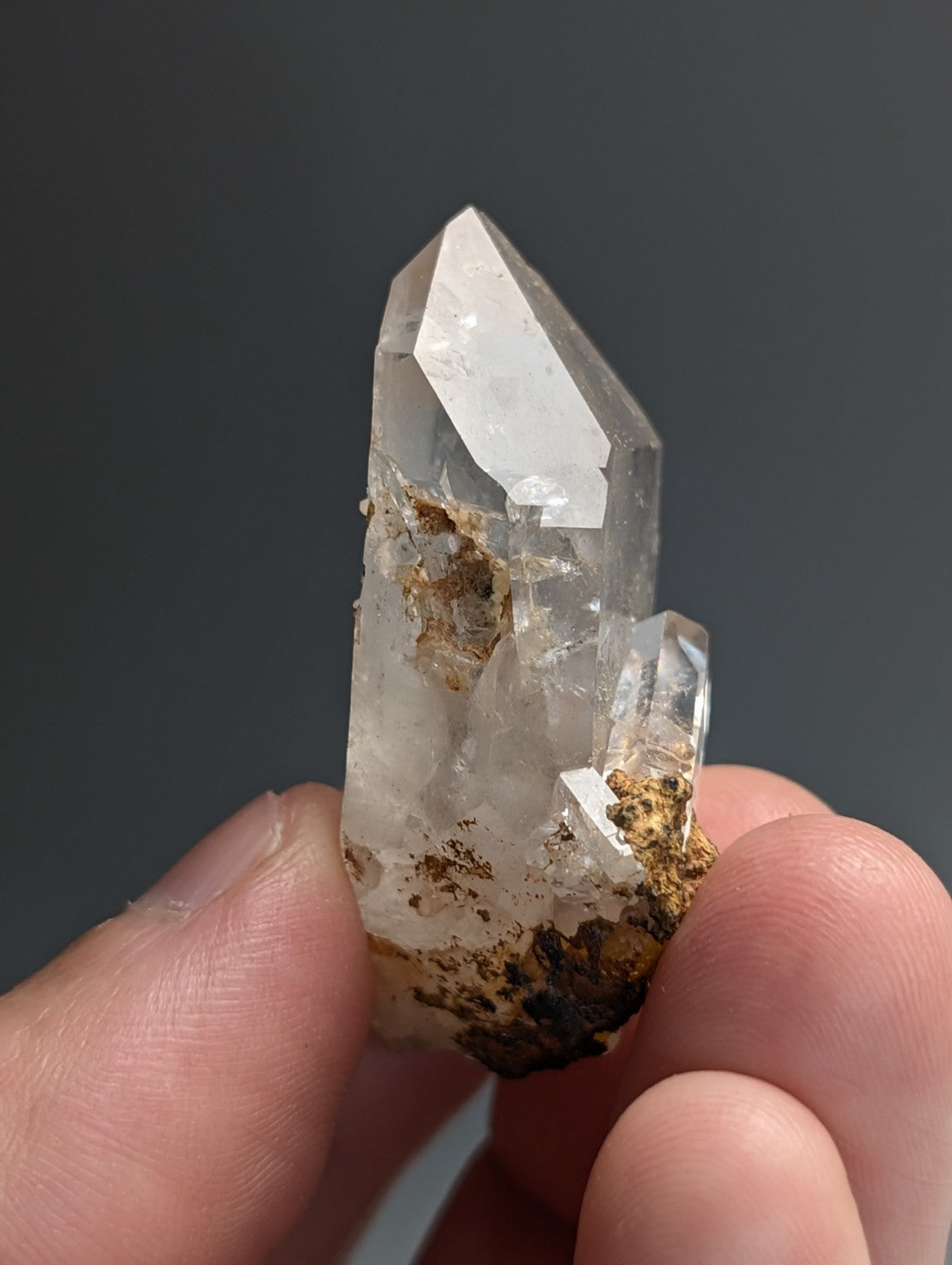 Unique Quartz Crystal with Nacrite Inclusions, Montgomery County, Arkansas, USA