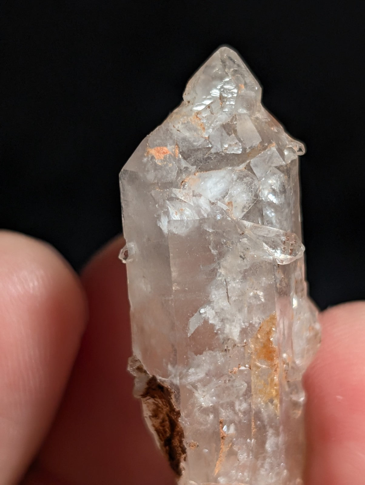 Unique Quartz Crystal with Nacrite Inclusions, Montgomery County, Arkansas, USA