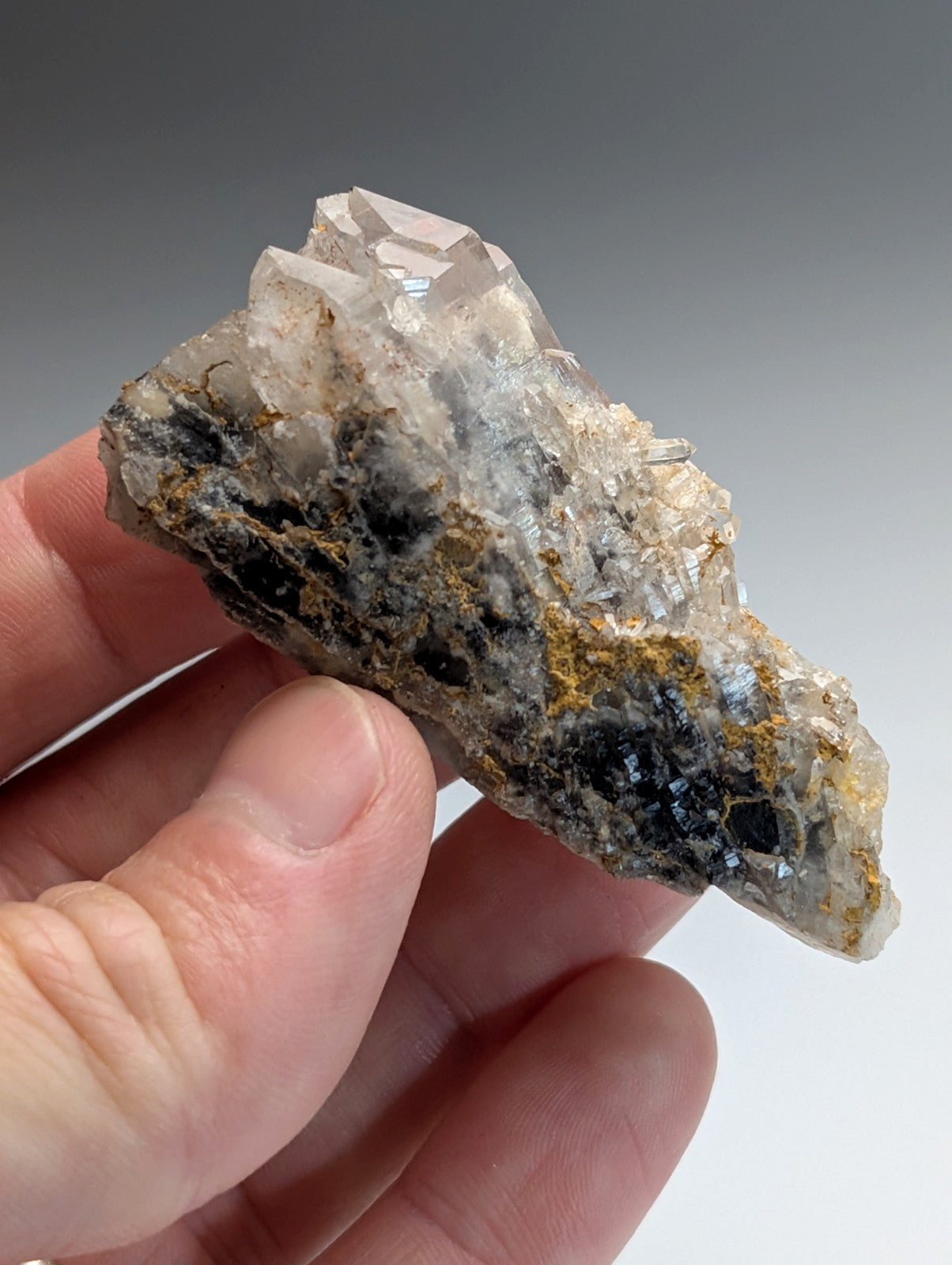 Unique Quartz Crystal with Nacrite Inclusions, Montgomery County, Arkansas, USA