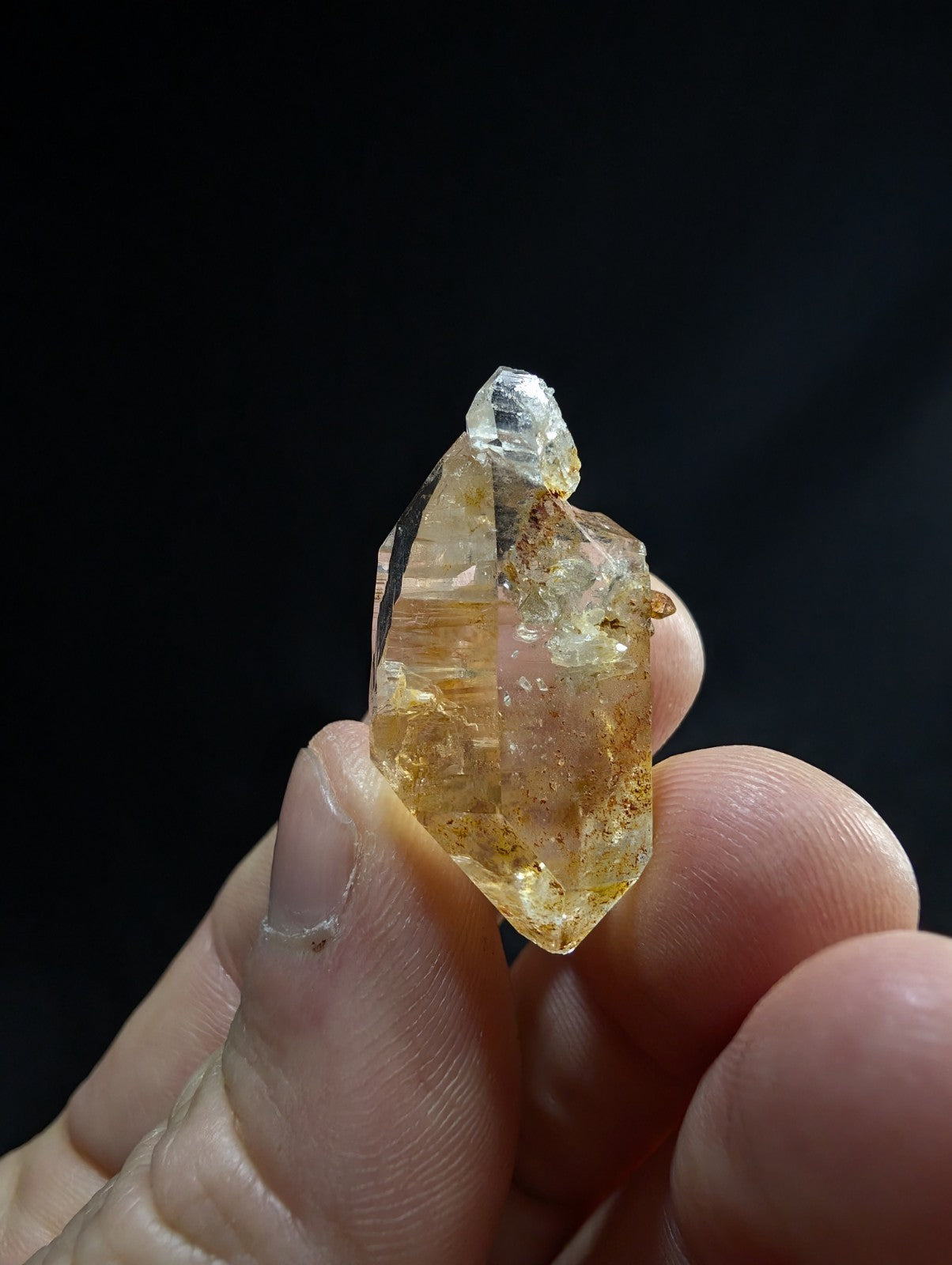 Set of 3 Arkansas Quartz Crystals w/ rehealed form, Unique & OOAK variety set x3