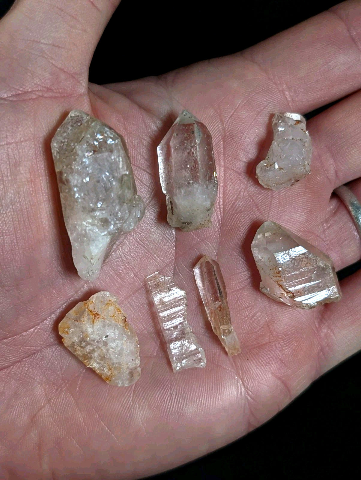 Set of 7 Arkansas Quartz Crystals, Garland County, Unique & OOAK