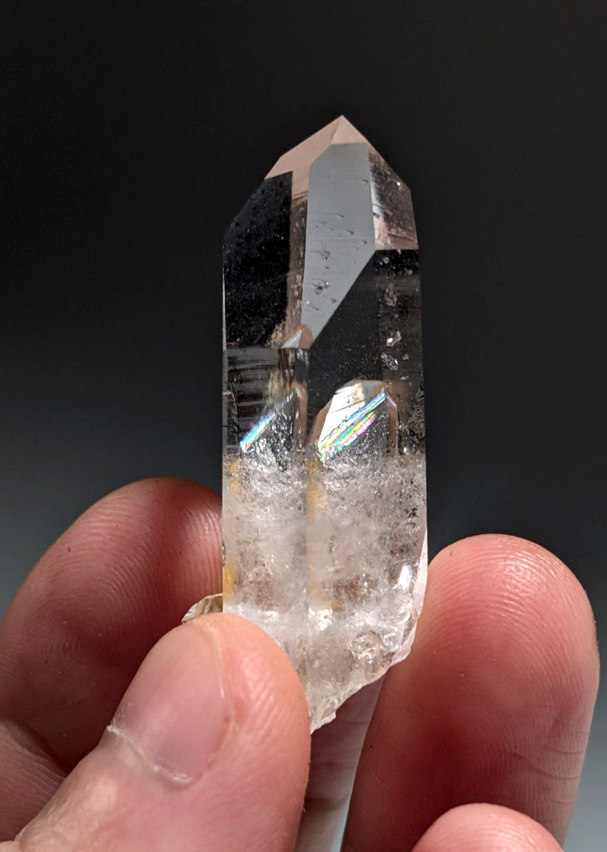 AAA Optical Quartz Crystal Point w/ rainbow, Garland County, Arkansas, USA