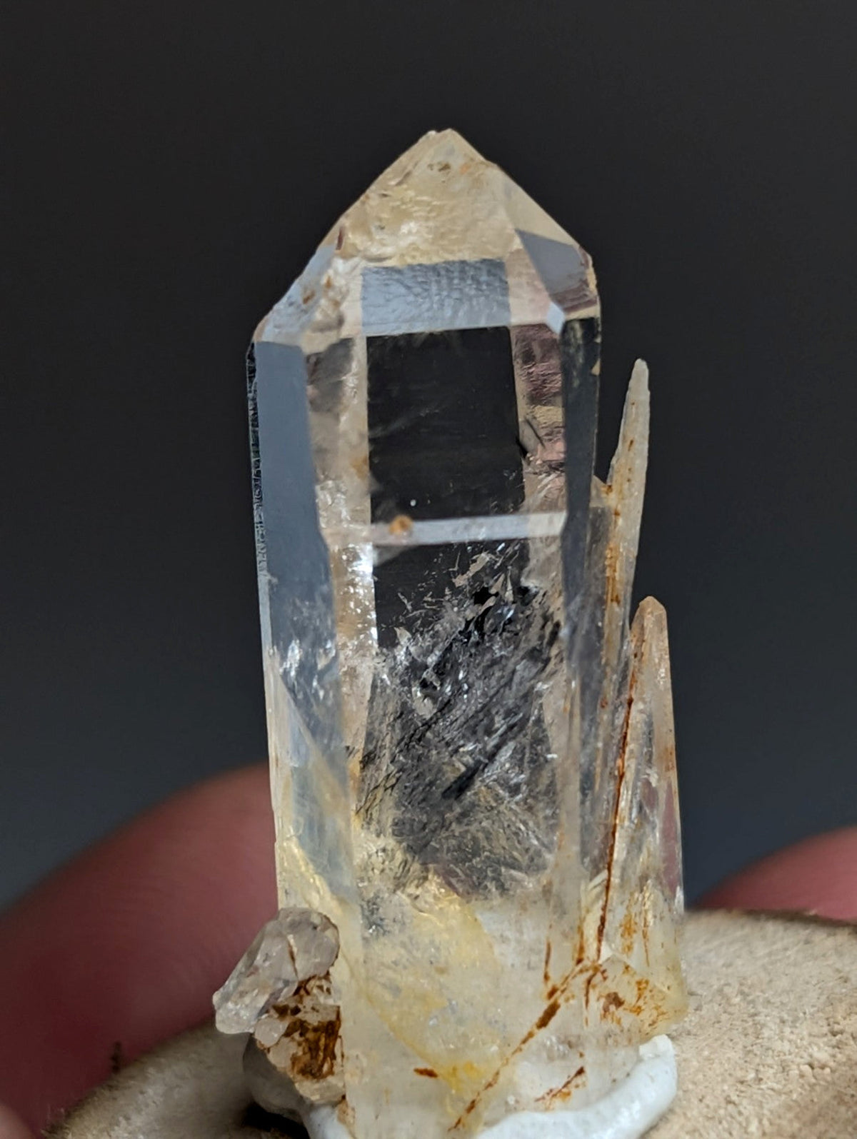 VERY Unique Quartz Point, Old Stock, Montgomery County, Arkansas, w/ wood base
