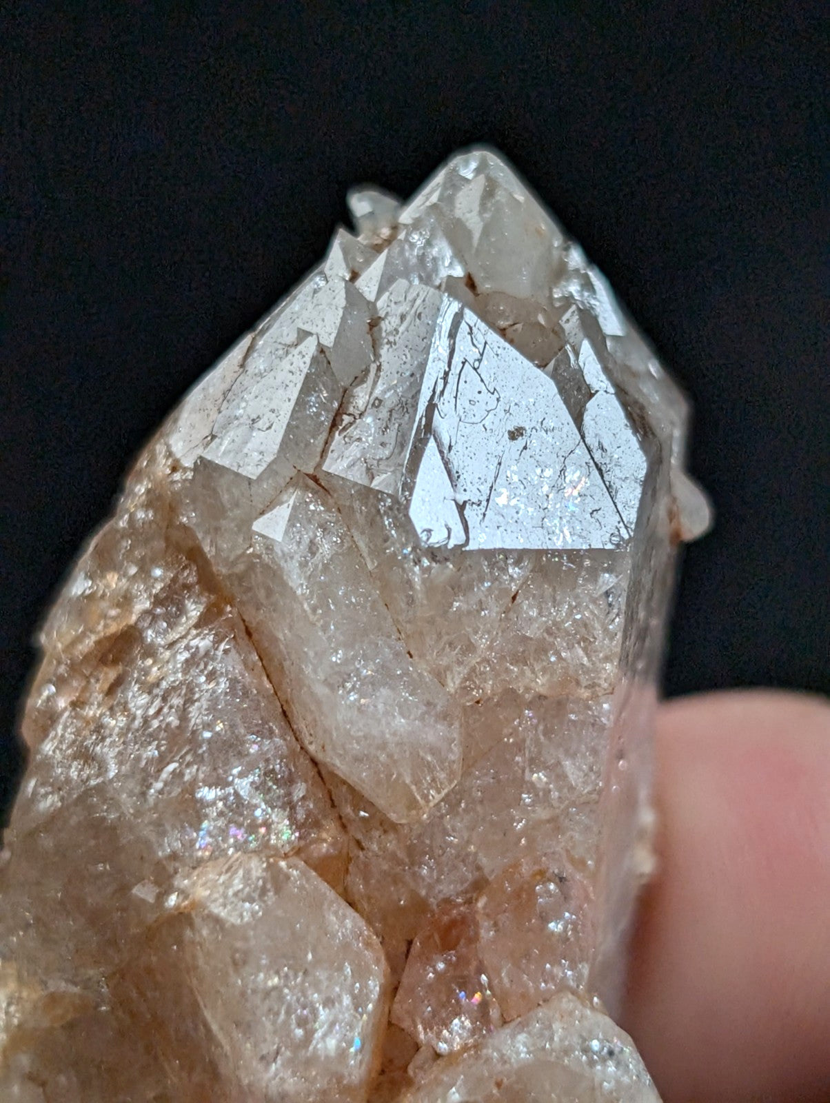 Crackle Quartz Crystal Point, Double Terminated, Montgomery County, Arkansas