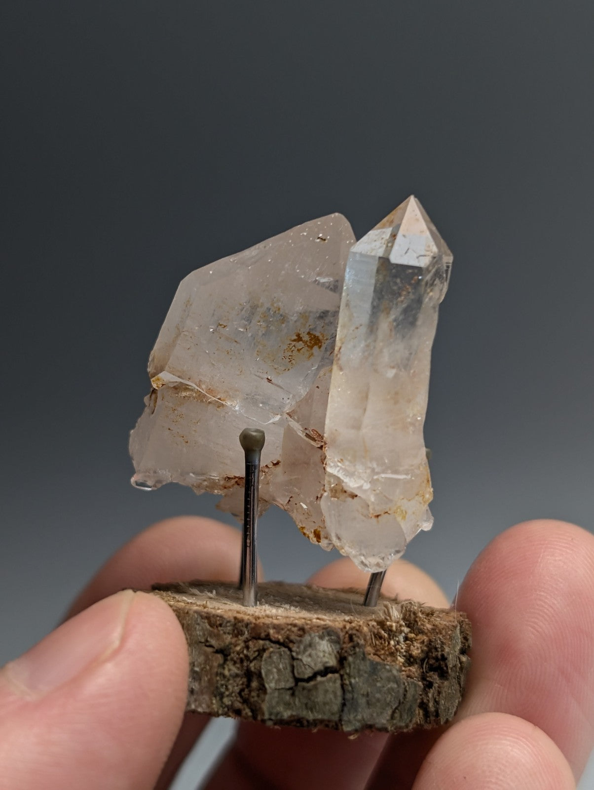 Unique Quartz Crystal Cluster, Old Stock, Montgomery County, Arkansas, w/display