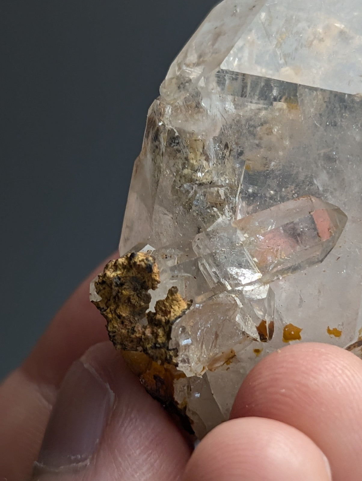 Unique Quartz Crystal with Nacrite Inclusions, Montgomery County, Arkansas, USA