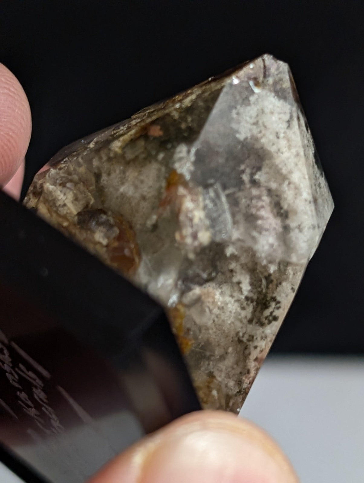 UNIQUE Phantom Quartz, w/ wood mount + photo case  - Garland County, Arkansas