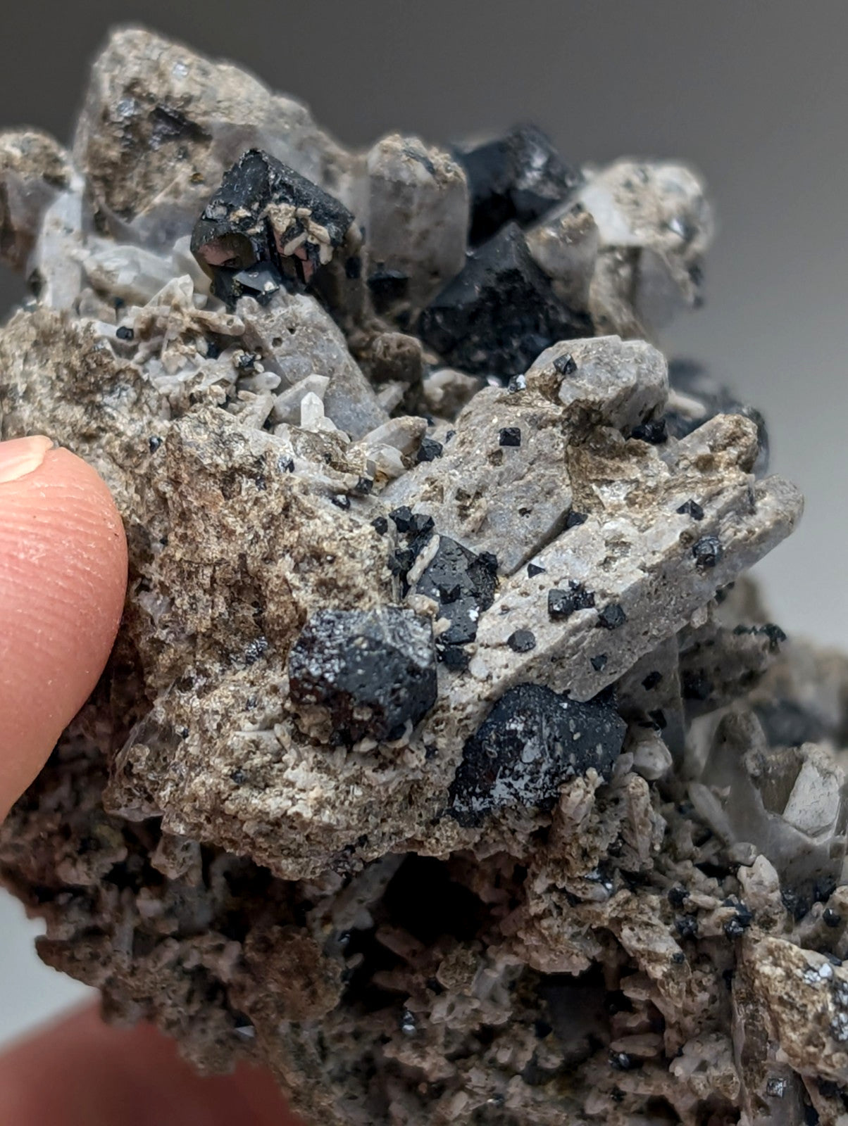 Large Brookite Crystals on Smoky Quartz, Magnet Cove, Arkansas, USA, ex Delinde