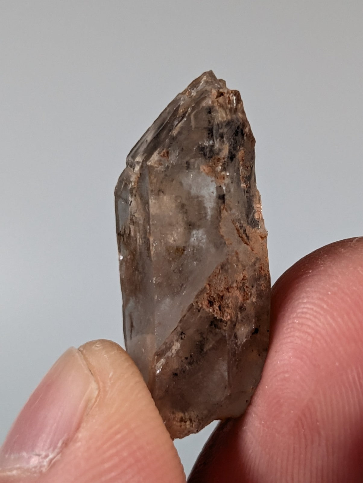 Set of 3 Quartz Crystals with Nacrite Inclusions, Montgomery County, Arkansas