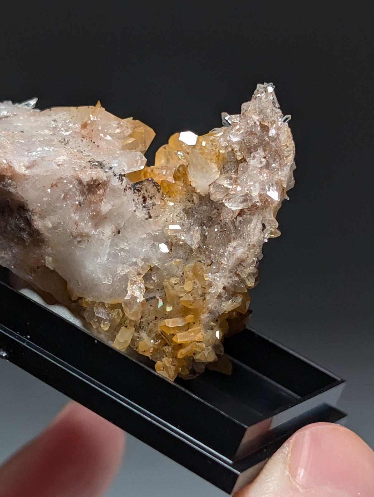 Pyramid Quartz Crystal Cluster, w/ photo case/mount, Montgomery County, Arkansas