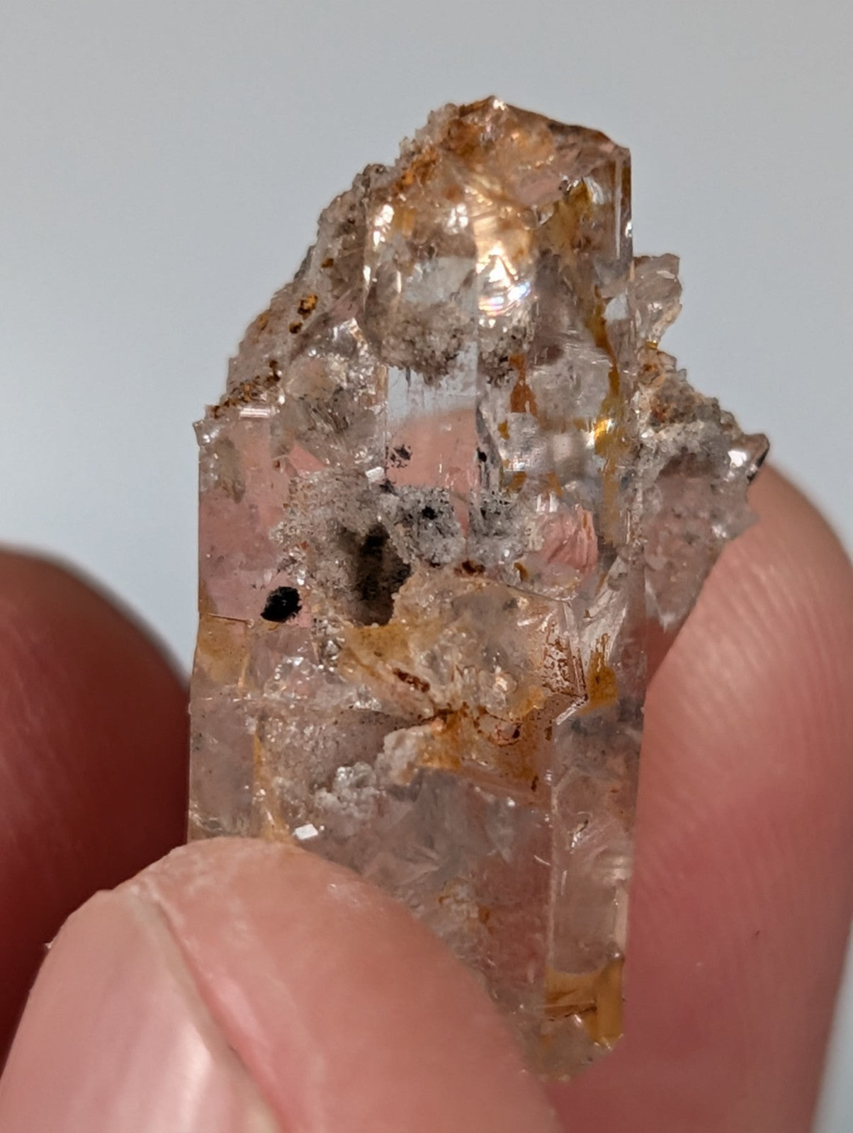 Set of 3 Quartz Crystals with Nacrite Inclusions, Montgomery County, Arkansas