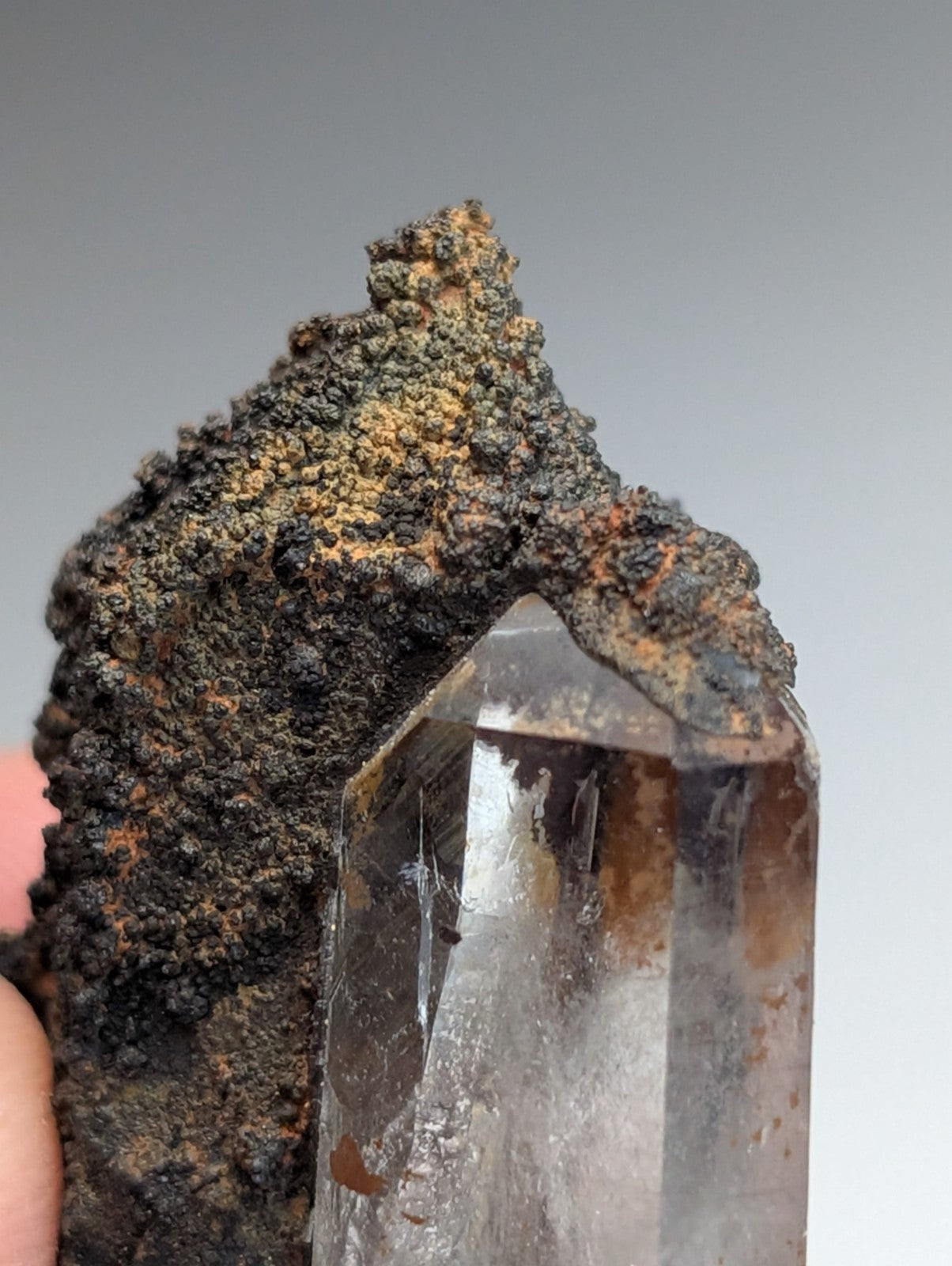 VERY Unique Goethite-capped Quartz Crystal, Montgomery County, Arkansas, USA